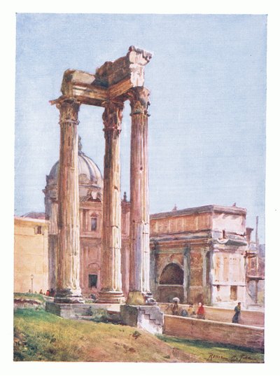 The Temple of Vespasian, from the Portico of the Dii Consentes by Alberto Pisa